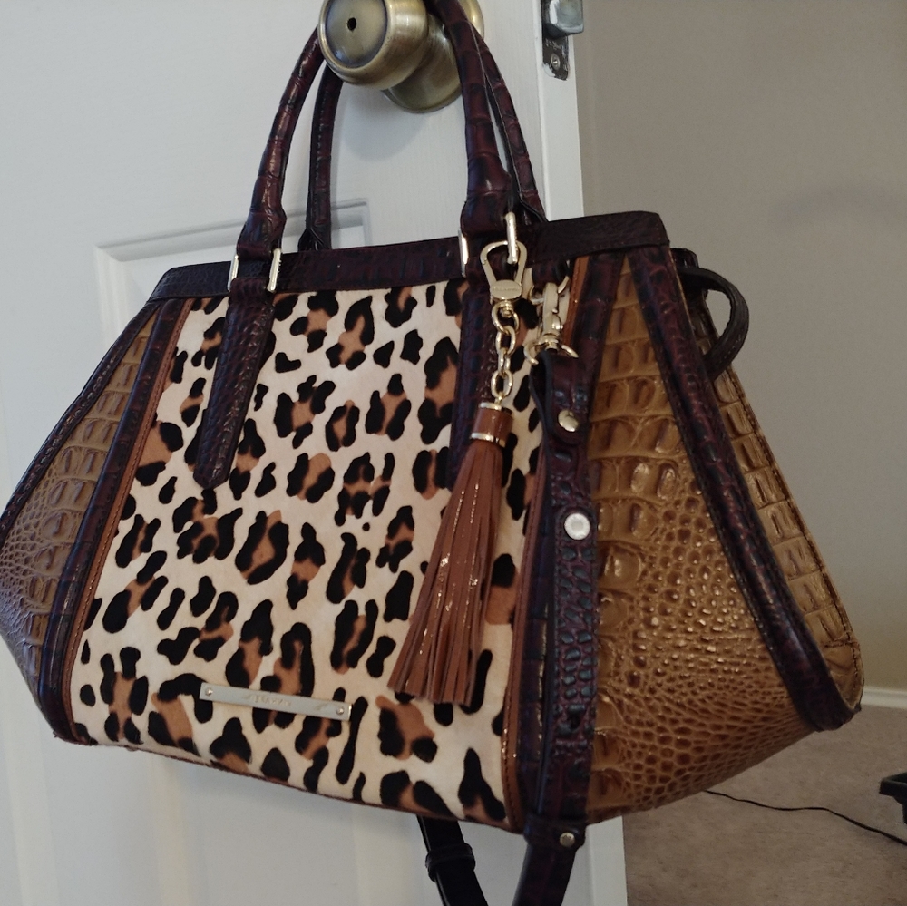 BRAHMIN Arden Satchel Tan Capella Purse Handbag